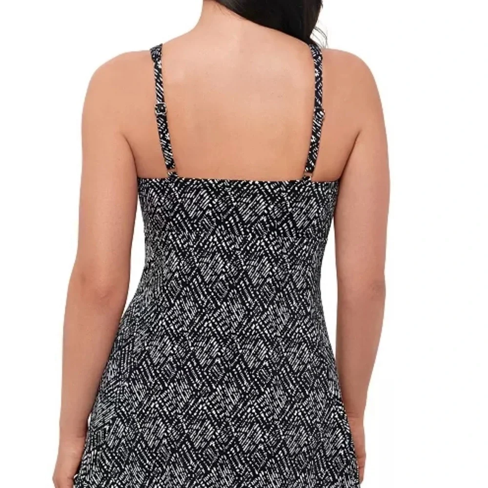 NWT Swim Solutions Women's Abstract Bow Swimdress size 16